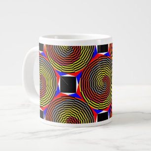 Red Yellow Blue Spiral by Kenneth Yoncich Large Coffee Mug