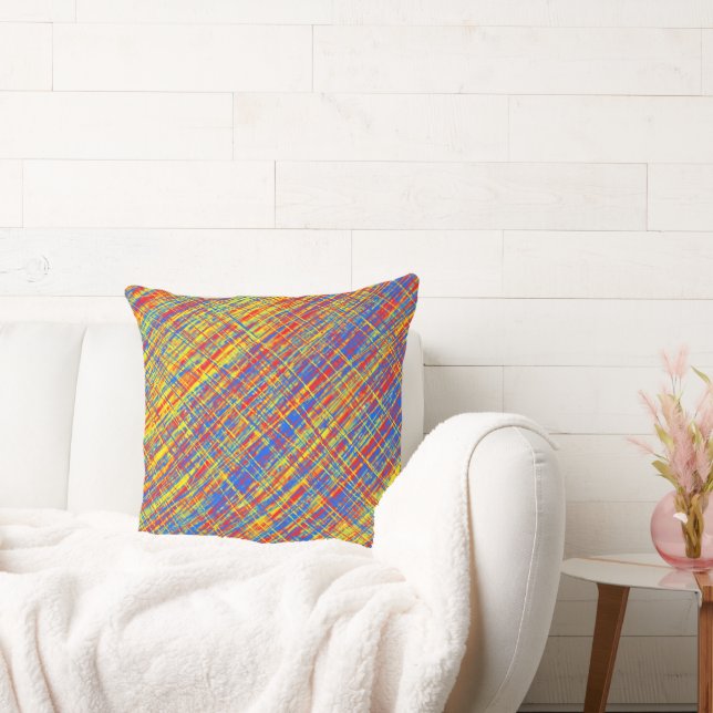 Red Yellow Blue Thatch   Cushion (Couch)