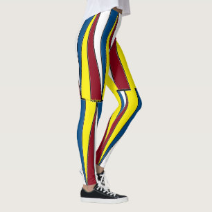 Red Yellow Blue Triangles Leggings