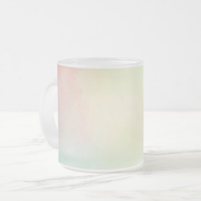 Red Yellow Blush Tie Dye Frosted Glass Coffee Mug (Front Left)