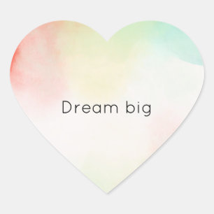 Red Yellow Blush Tie Dye Heart Sticker