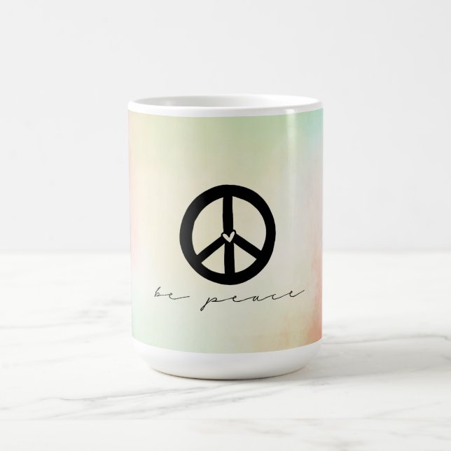 Red Yellow Blush Tie Dye Peace Coffee Mug (Center)