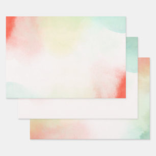 Red Yellow Blush Tie Dye Wrapping Paper Sheet