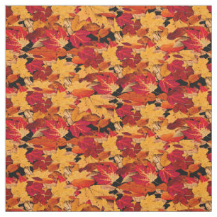 Red Yellow Brown Orange Autumn Leaves Fabric