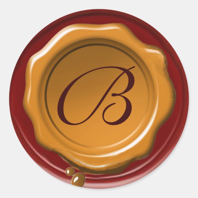 RED YELLOW BROWN WAX SEAL Monogram (Front)