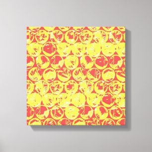 Red yellow bubble wrap pop art canvas print