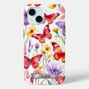 Red Yellow Butterflies & Blooms iPhone / iPad case