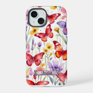 Red Yellow Butterflies & Blooms iPhone / iPad case