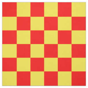 Red Yellow Check Chequered Pattern Design Fabric