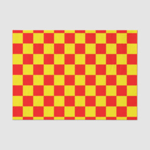 Red Yellow Check Chequered Pattern Design  Tissue Paper