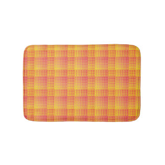 Red Yellow Checker Abstract Pattern Bath Mat