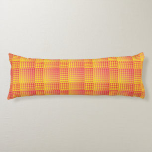 Red Yellow Checker Abstract Pattern Body Cushion