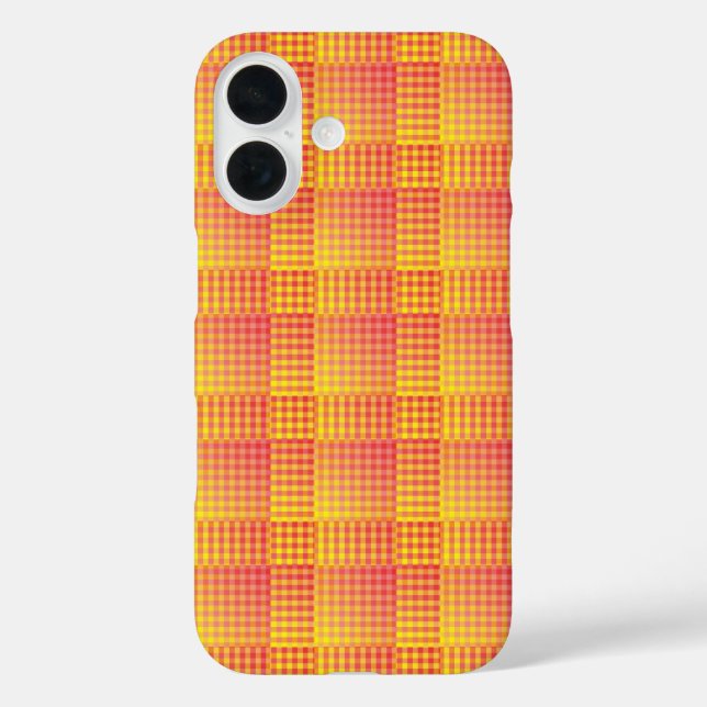 Red Yellow Checker Abstract Pattern Case-Mate iPhone Case (Back)