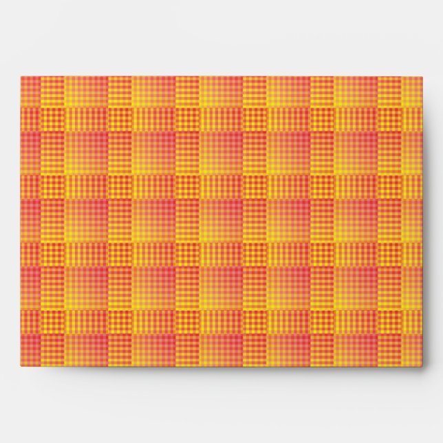 Red Yellow Checker Abstract Pattern Envelope (Front)