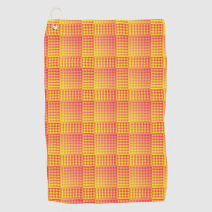 Red Yellow Checker Abstract Pattern Golf Towel