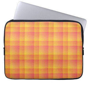 Red Yellow Checker Abstract Pattern Laptop Sleeve