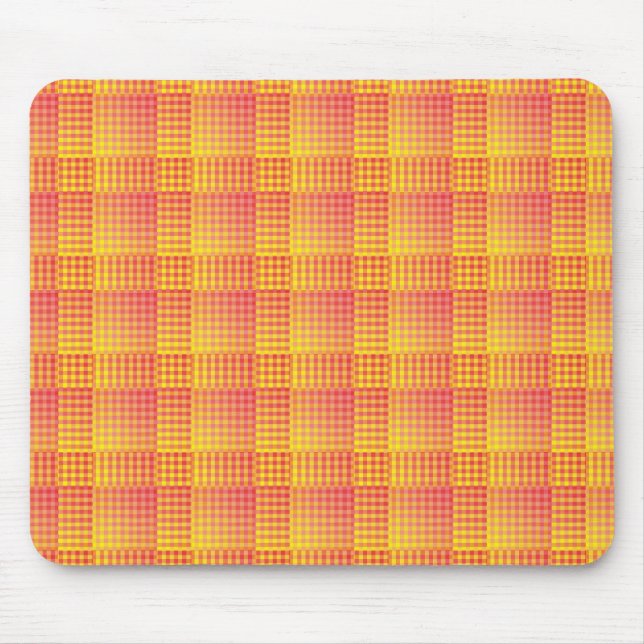 Red Yellow Checker Abstract Pattern Mouse Mat (Front)