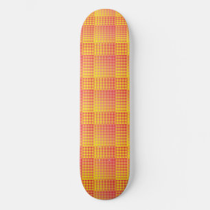 Red Yellow Checker Abstract Pattern Skateboard