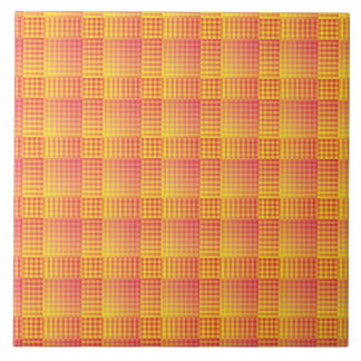 Red Yellow Checker Abstract Pattern Tile