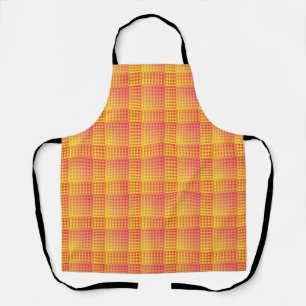 Red Yellow Chequered Abstract Pattern Apron
