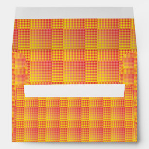 Red Yellow Chequered Abstract Pattern Envelope