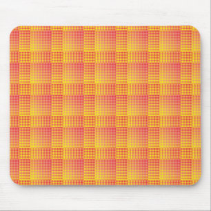 Red Yellow Chequered Abstract Pattern Mouse Mat