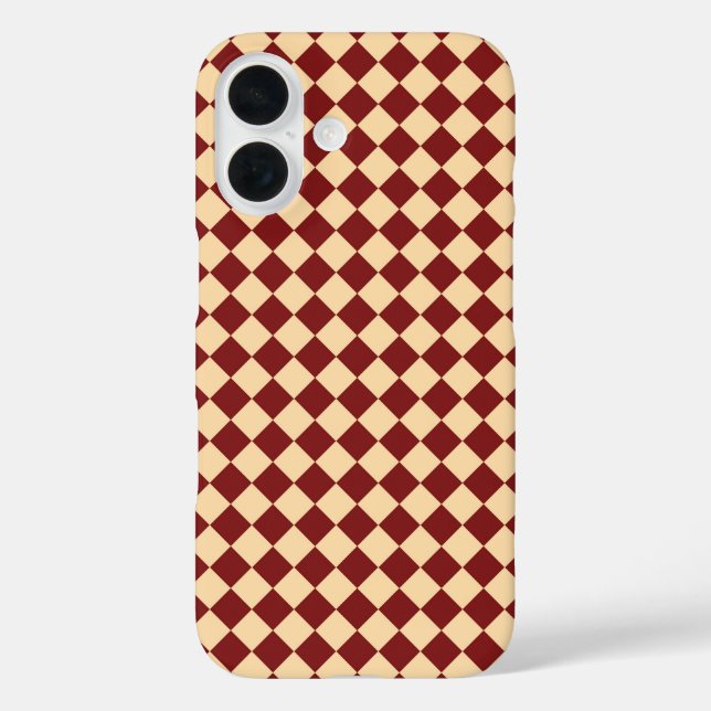 Red Yellow Chequered Diamond Pattern  Case-Mate iPhone Case (Back)