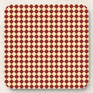 Red Yellow Chequered Diamond Pattern Coaster