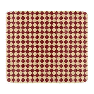 Red Yellow Chequered Diamond Pattern Cutting Board