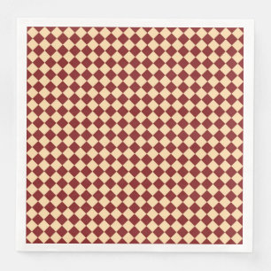 Red Yellow Chequered Diamond Pattern Napkin