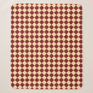 Red Yellow Chequered Diamond Pattern Sherpa Blanket
