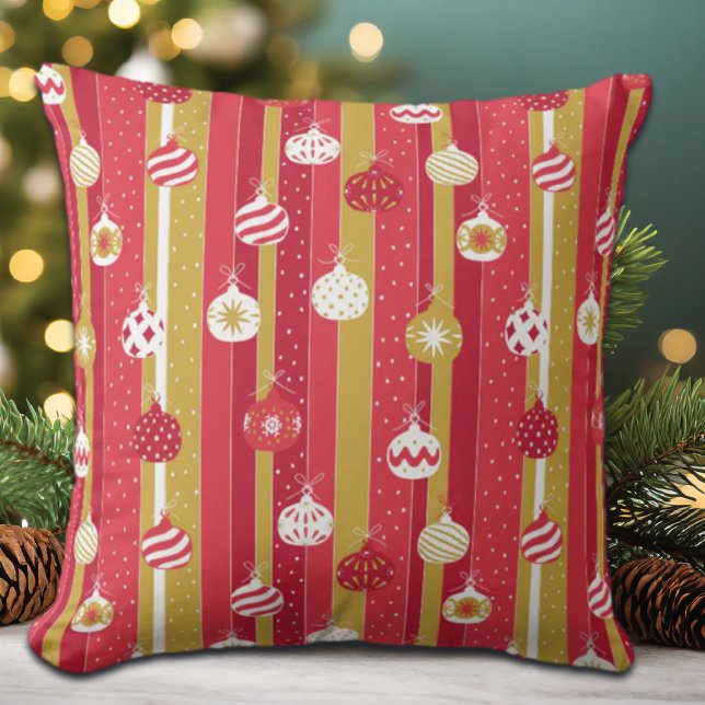 Red Yellow Christmas Tree Ornaments Cushion (Creator Uploaded)