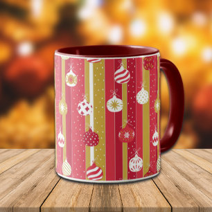 Red Yellow Christmas Tree Ornaments Mug