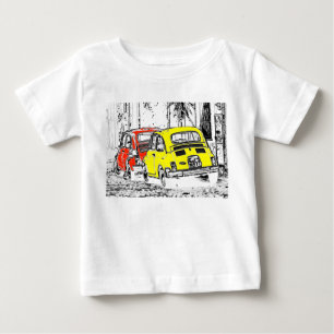 red yellow colour urban comic cartoon car baby T-Shirt