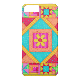 Red Yellow Colourful Patchwork Quilt Art iPhone 8 Plus/7 Plus Case