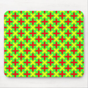 Red Yellow Crosses Mouse Mat