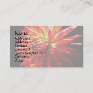 Red Yellow Dahlia Floral Business Card
