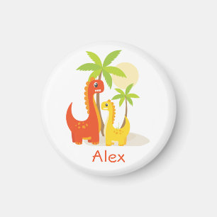 Red Yellow Dinosaur Personalized Gift Magnet