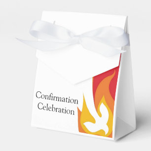 Red Yellow Fire and Dove Confirmation Custom Favour Box