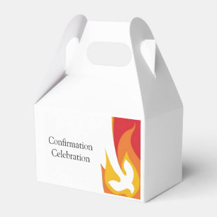 Red Yellow Fire and Dove Confirmation Editable Favour Box