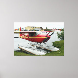 Red & Yellow Float Plane, Lake Hood, Alaska Canvas Print