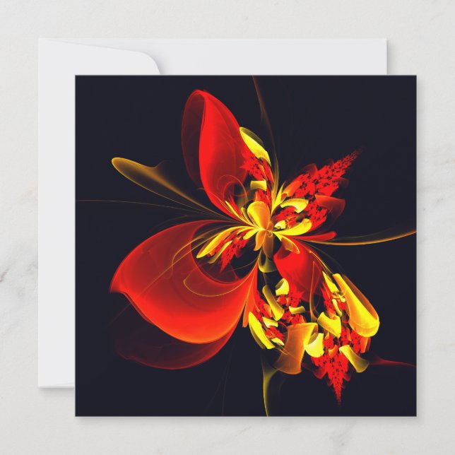 Red Yellow Floral Modern Abstract Art Pattern #10 (Front)