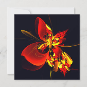 Red Yellow Floral Modern Abstract Art Pattern #10