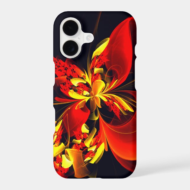 Red Yellow Floral Modern Abstract Art Pattern #10 (Back)