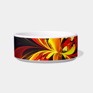 Red Yellow Floral Modern Abstract Art Pattern #10 Bowl