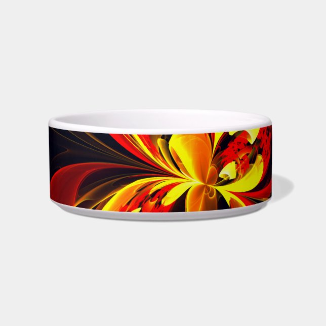 Red Yellow Floral Modern Abstract Art Pattern #10 Bowl (Front)