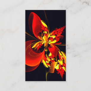 Red Yellow Floral Modern Abstract Art Pattern #10 Business Card