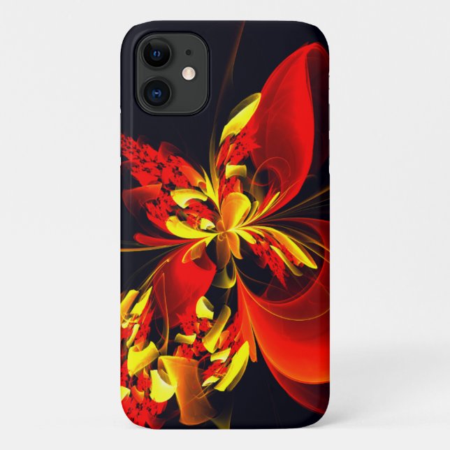Red Yellow Floral Modern Abstract Art Pattern #10 Case-Mate iPhone Case (Back)