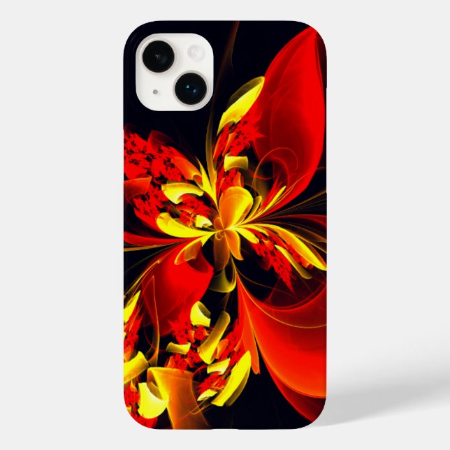 Red Yellow Floral Modern Abstract Art Pattern #10 Case-Mate iPhone Case (Back)