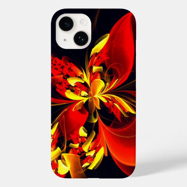 Red Yellow Floral Modern Abstract Art Pattern #10 Case-Mate iPhone Case (Back)